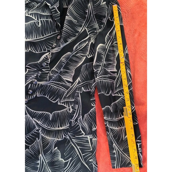 Dana Buchman 100% Silk Black/Cream Leaf Print Blazer Jacket Size 4 Luxury Career - Picture 8 of 10